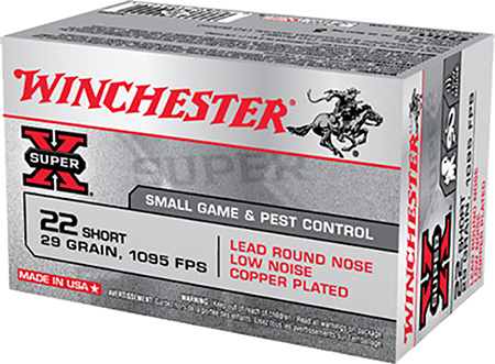 WINCHESTER SUPER-X 22 SHORT 29GR LEAD-RN 50RD 100BX/CS - for sale