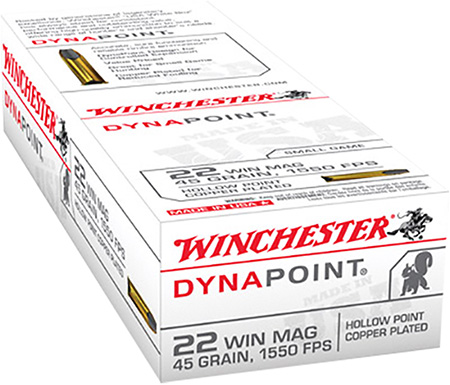 WINCHESTER DYNAPOINT 22WMR 45GR 1550FPS 50RD 40BX/CS - for sale