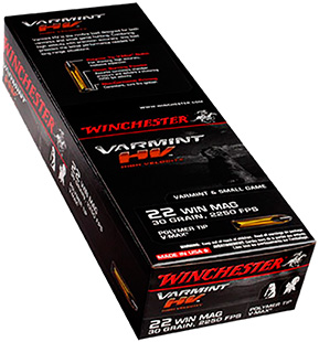 WINCHESTER SUPREME 22WMR 30GR V-MAX 2250FPS 50RD 20BX/CS - for sale