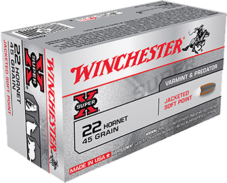 WINCHESTER SUPER-X 22 HORNET 45GR JSP 50RD 10BX/CS - for sale