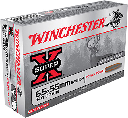 WINCHESTER 6.5X55 MAUSER 140GR POWER POINT 20RD 10BX/CS - for sale