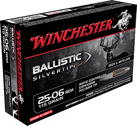 WINCHESTER SUPREME 25-06 REM 115GR SILVER-TIP 20RD 10BX/CS - for sale