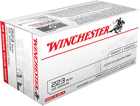 WINCHESTER USA 223 REM 45GR JHP 40RD 10BX/CS - for sale