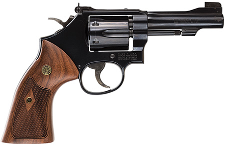 S&W 48 CLASSIC 22WMR 4" AS BRIGHT BLUED CHECKERED WOOD< - for sale