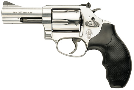 S&W 60 357MAG 3" AS 5-SHOT SS BLACK RUBBER - for sale