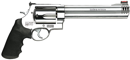 S&W 500 500SW 8.38" AS 5-SHOT HI-VIZ STAINLESS RUBBER - for sale