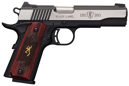 BROWNING 1911-380 BLACK LABEL MEDALLION PRO 4.25" NT ST WOOD - for sale