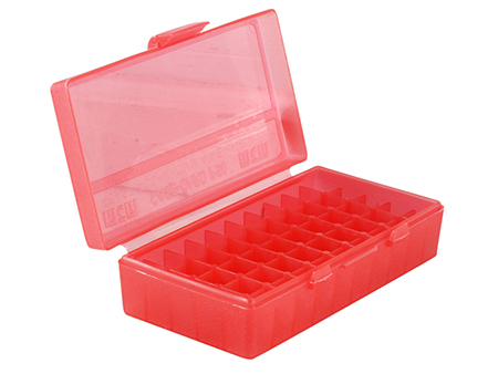 mtm case-gard - Ammo Box - P50 SML HNDGN AMMO BOX 50RD - CLR RED for sale