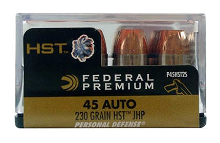 FEDERAL PREMIUM 45 ACP 230GR HST JHP 20RD 10BX/CS - for sale