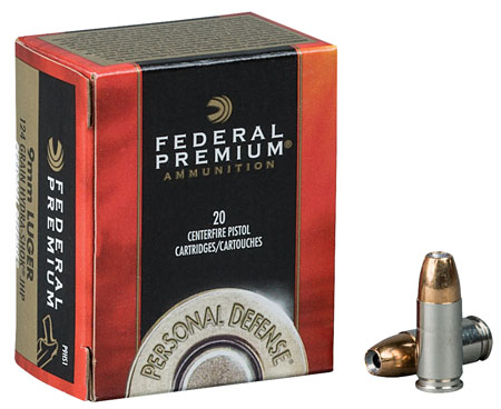 FEDERAL PREMIUM 9MM LUGER 124G HYDRA-SHOK JHP 20RD 25BX/CS - for sale