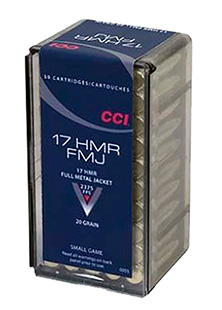 CCI 17HMR 20GR FMJ 2375FPS 50RD 40BX/CS - for sale