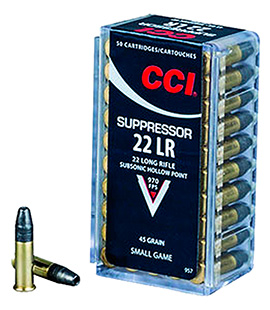 CCI SUPPRESSOR 22LR 45GR HP 970FPS 50RD 100BX/CS - for sale