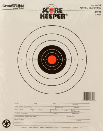 champion - Score Keeper - SK 50FT PSTL SF ORG/BLK BULL TGT 12PK for sale