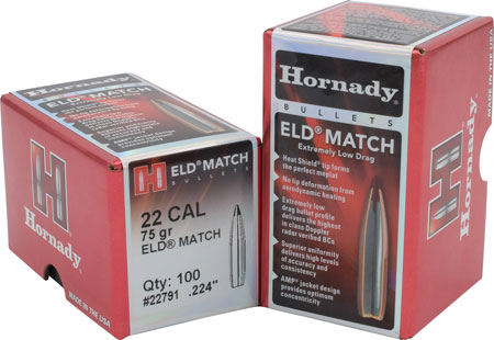 Hornady - ELD Match - 22 Caliber - BULLET 22 CAL .224 75 GR ELD MATCH for sale