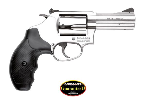 S&W 60 357MAG 3" AS 5-SHOT SS BLACK RUBBER - for sale