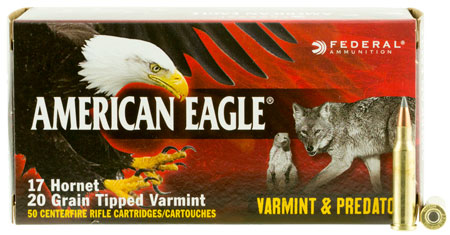 FEDERAL AE 17 HORNET 20GR TIPPED VARMINT 50RD 10BX/CS - for sale