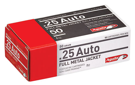 AGUILA 25 ACP 50GR FMJ-RN 50RD 20BX/CS - for sale