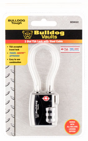 bulldog cases & vaults - TSA Cable Lock - SINGLE PACK TSA LOCK W/STEEL CABLE for sale