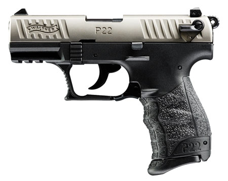 WALTHER P22 CA 22LR 3.42" AS 10-SHOT E-NICKEL SLIDE - for sale
