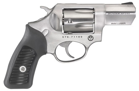 RUGER SP101 9MM 2.25"  5-SHOT FS STAINLESS RUBBER GRIPS - for sale