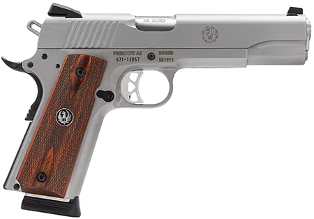 RUGER SR1911 45ACP FS 8-SHOT STAINLESS WOOD GRIPS - for sale