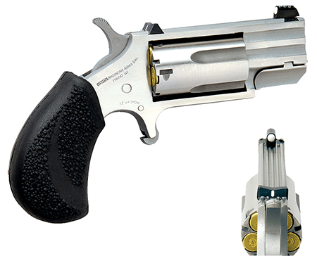 NAA MINI-REVOLVER "PUG" 22WMR 1"HB WHITE DOT BLACK RUBBER - for sale
