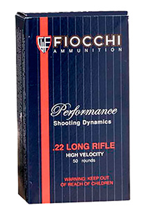 FIOCCHI 22LR 40GR PLATED SOLID POINT 1250FPS 50RD 100BX/CS - for sale