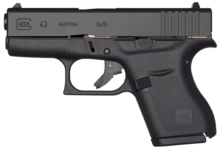 GLOCK 43 9MM LUGER FS 6-SHOT BLACK - for sale