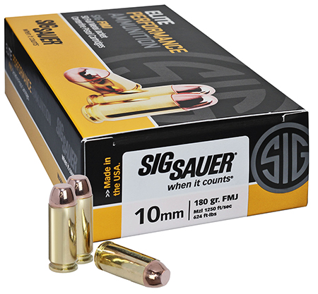 SIG 10MM 180GR FMJ 50RD 20BX/CS - for sale