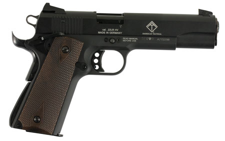 GERMAN SPORT 1911 22LR 5" BLACK/FAUX WOOD GRIPS 10RD - for sale