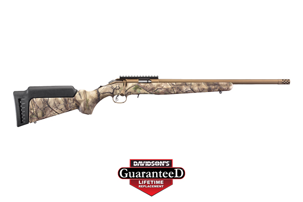 RUGER AMERICAN 17HMR BRONZE CERAKOTE GO WILD IM BRUSH CAMO - for sale