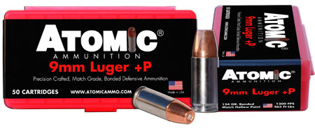 ATOMIC 9MM LUGER +P 124GR JHP 50RD 10BX/CS - for sale