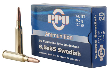 PPU 6.5X55 MAUSER 139GR FMJ 20RD 10BX/CS - for sale