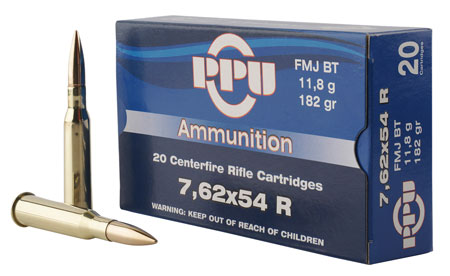 PPU 7.62X54R 182GR FMJ 20RD 10BX/CS - for sale