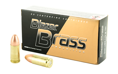 CCI BLAZER BRASS 9MM LUGER 115GR FMJ 50RD 20BX/CS - for sale
