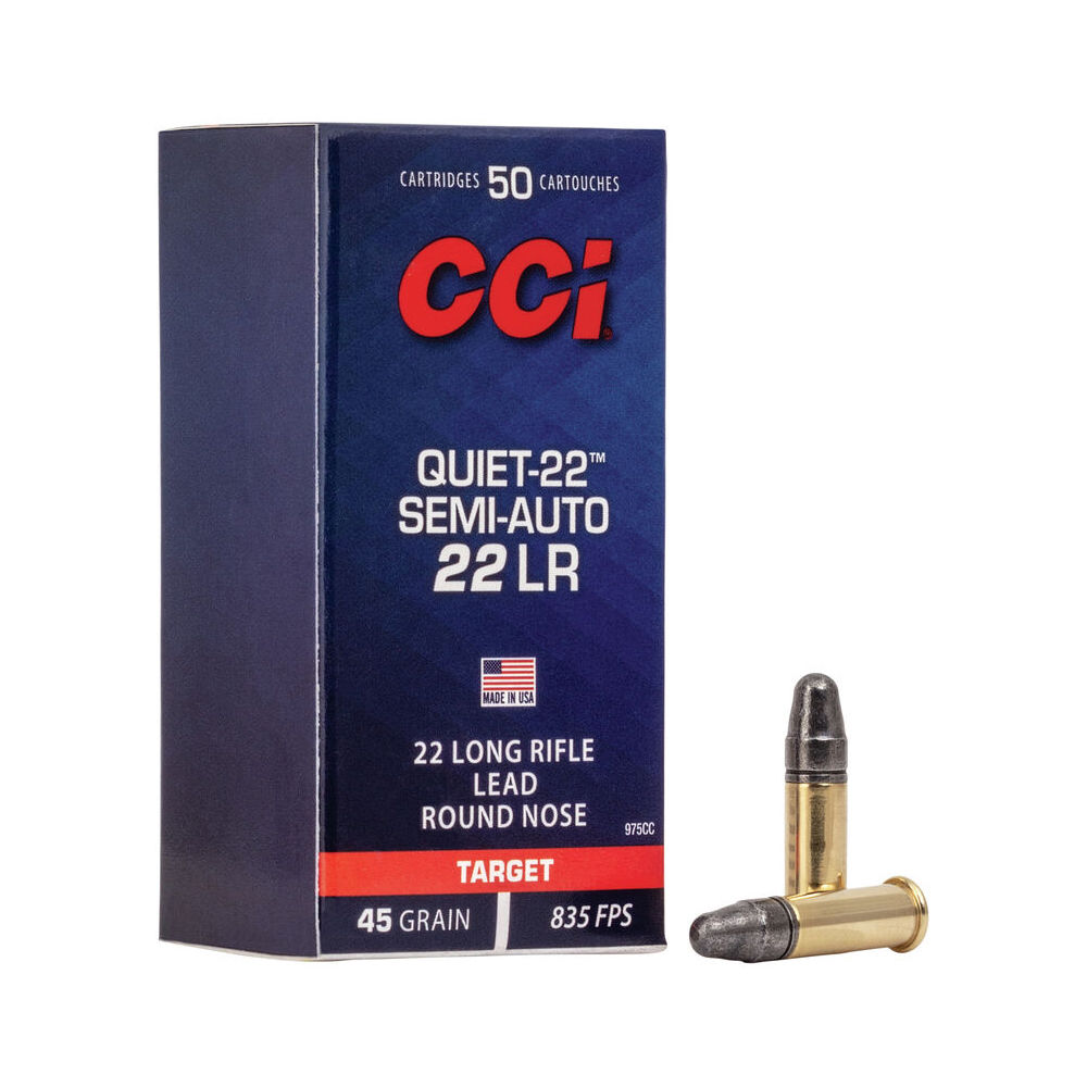 CCI QUIET SEMI-AUTO 22LR 45GR LEAD-RN 835FPS 50RD 100BX/CS - for sale
