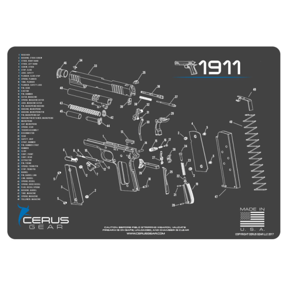 cerus gear - HM1911SCHGRY - 1911 SCHEMATIC GRAY/BLUE for sale