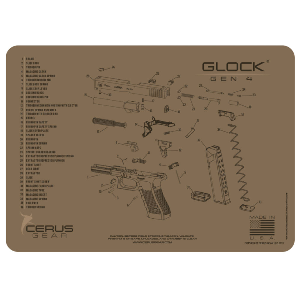 cerus gear - HMGLKG4SCHCOY - GLOCK GEN 4 SCHEMATIC COYOTE for sale