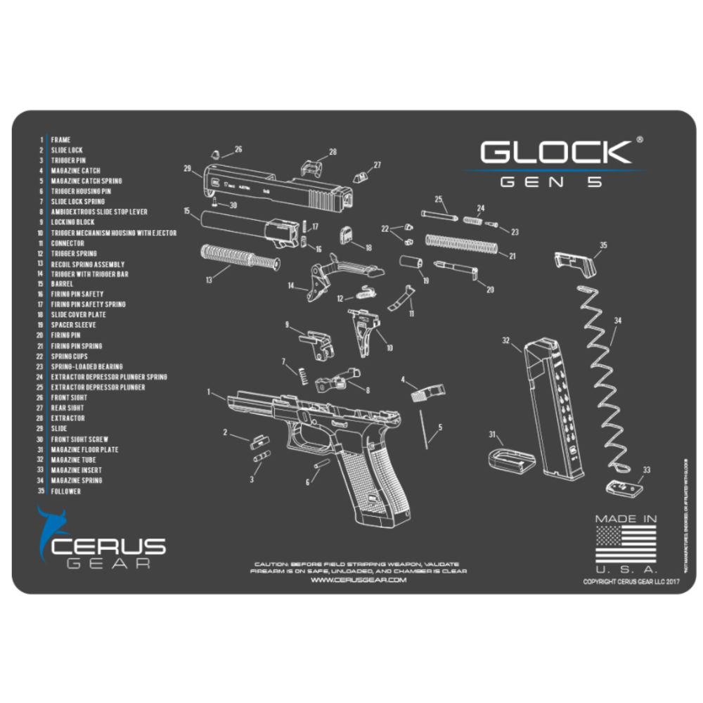 cerus gear - HMGLKG5SCHGRY - GLOCK GEN 5 SCHEMATIC GRAY for sale