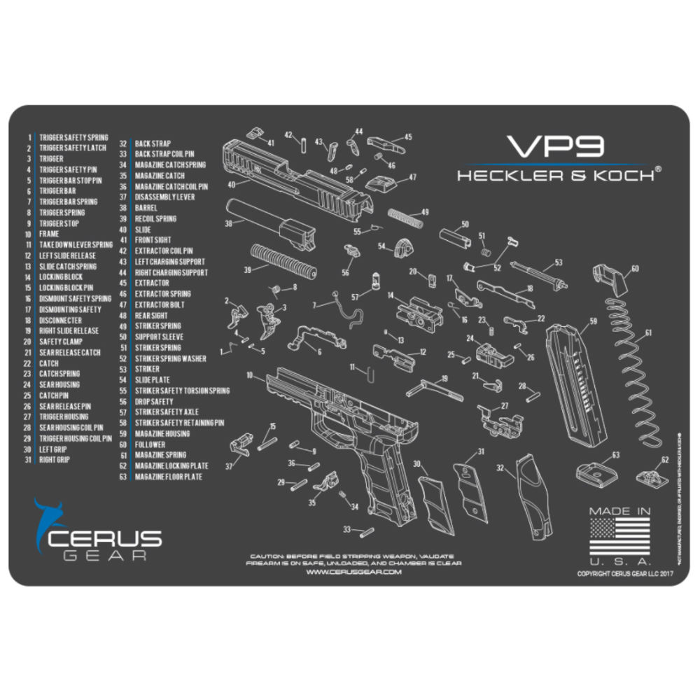 cerus gear - HMHKVP9SCHGRY - HK VP9 SCHEMATIC GRAY/BLUE for sale