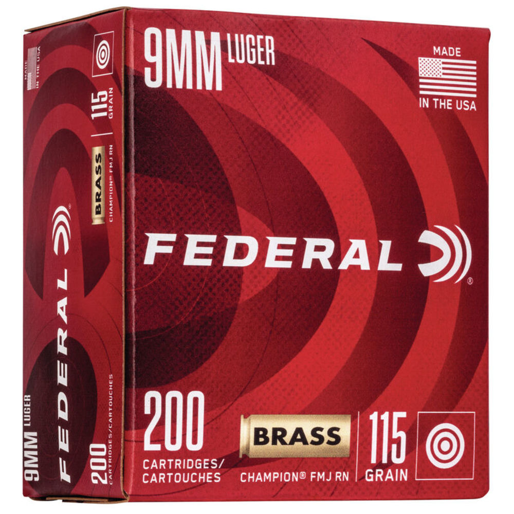 FED CHAMP 9MM 115GR FMJ 200/1000 - for sale