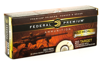 FEDERAL GOLD MEDAL 223 REM 69GR MATCHKING 20RD 10BX/CS - for sale