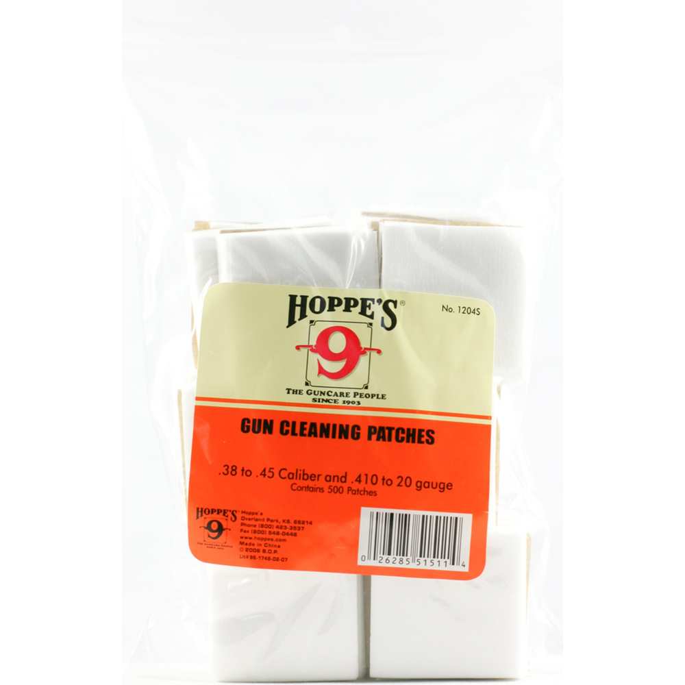 HOPPES CLNG PATCH 38-45CAL 500PK - for sale