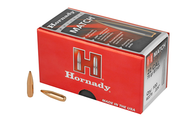 Hornady - Match - 22 Caliber - BULLET 22 CAL 224 75GR BTHP MTCH 100/BX for sale