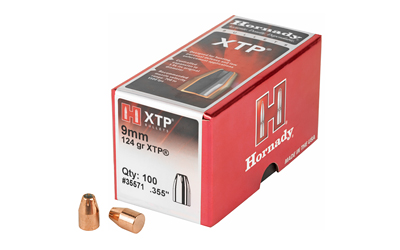 Hornady - XTP - 9mm Luger - BULLET 9MM 355 124 GR HP/XTP 100/BX for sale