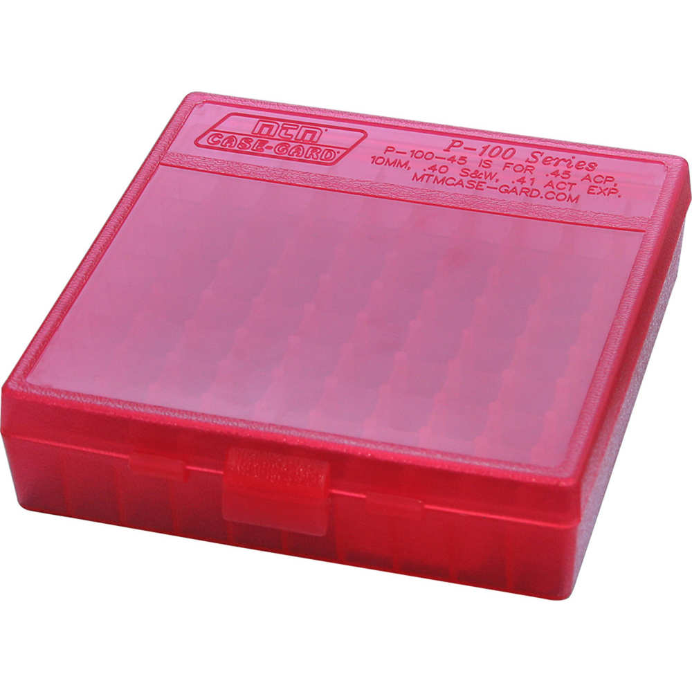 mtm case-gard - Ammo Box - P100 LGE HNDGN AMMO BOX 100RD - CLR RED for sale