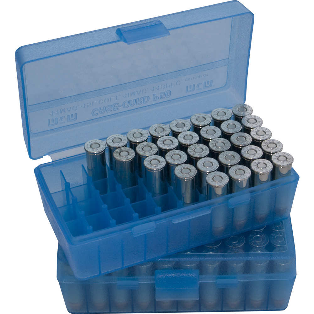 mtm case-gard - Case-Gard - P50 MED HNDGN AMMO BOX 50RD - CLR BLUE for sale