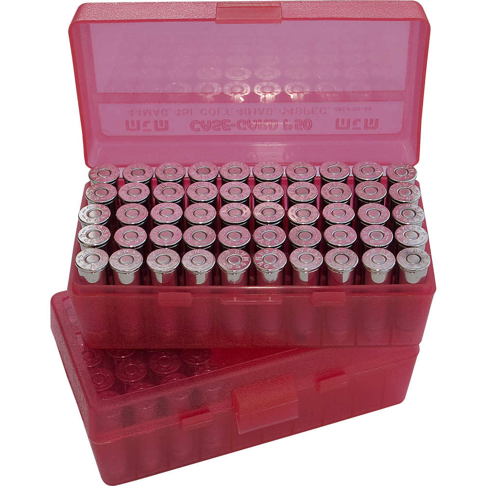 mtm case-gard - Ammo Box - P50 LGE HNDGN AMMO BOX 50RD - CLR RED for sale