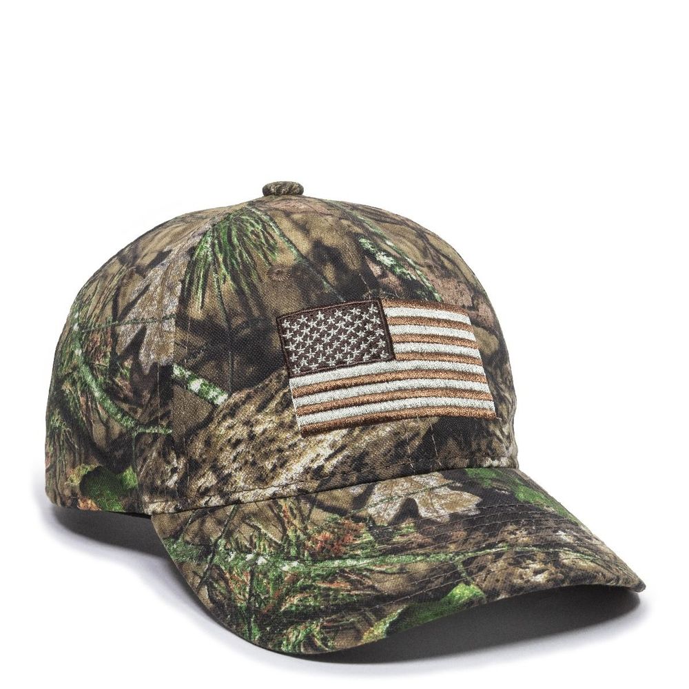 outdoor cap - USA Flag - MOSSY OAK BREAK-UP CNTRY HAT SZ A for sale