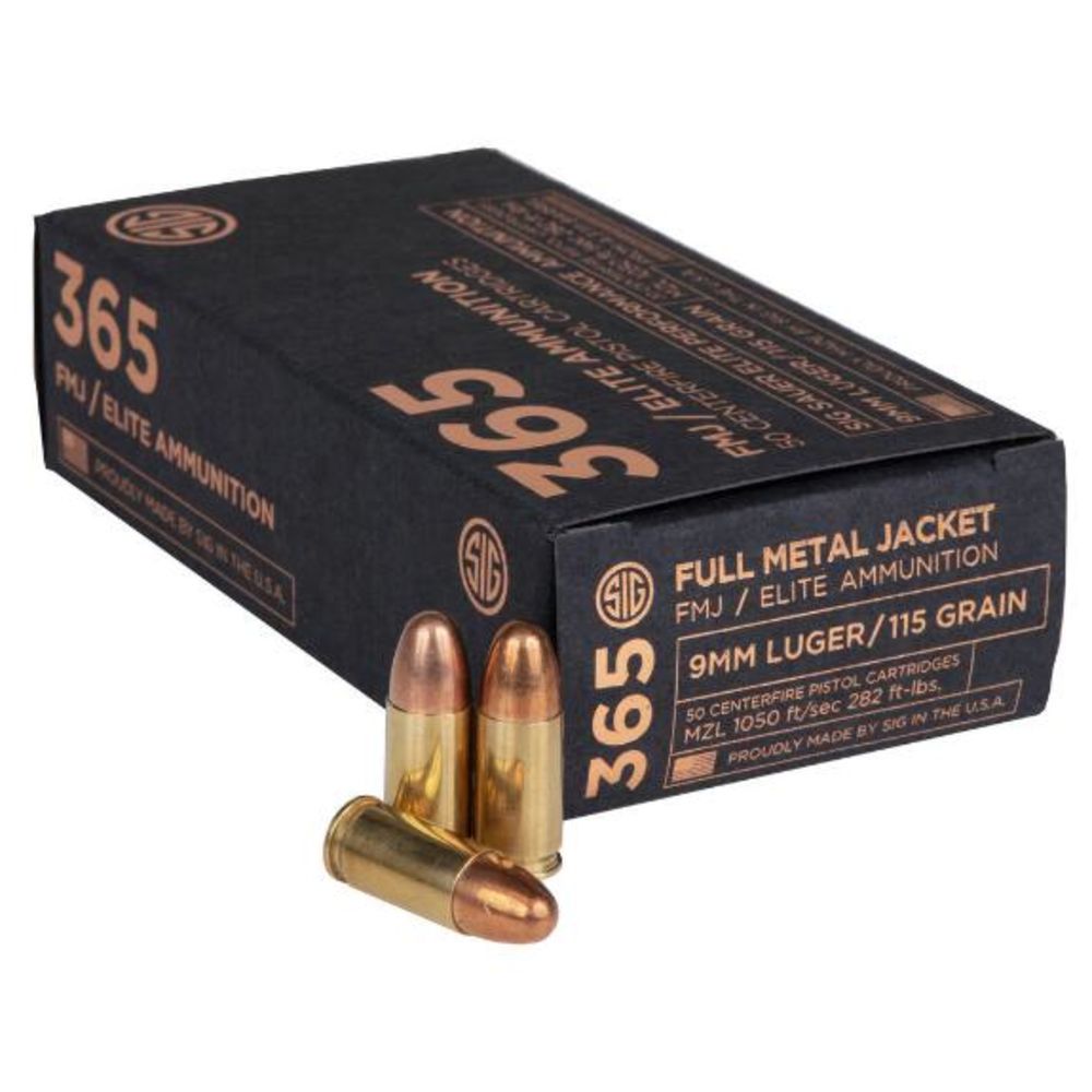 SIG AMMO 9MM 115GR FMJ 50/1000 - for sale